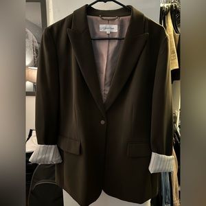 Brown Calvin Klein suit jacket